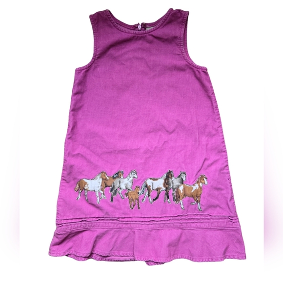 L.L. Bean Other - Vintage Y2K L.L. Bean fuschia pink applique horse dress